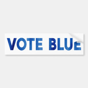 Blue fett gedruckte Aquarelltexte politisch stimme Autoaufkleber