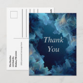 Blue Ffließen Abstrakt Dankeschön Card Postkarte (Vorne/Hinten)