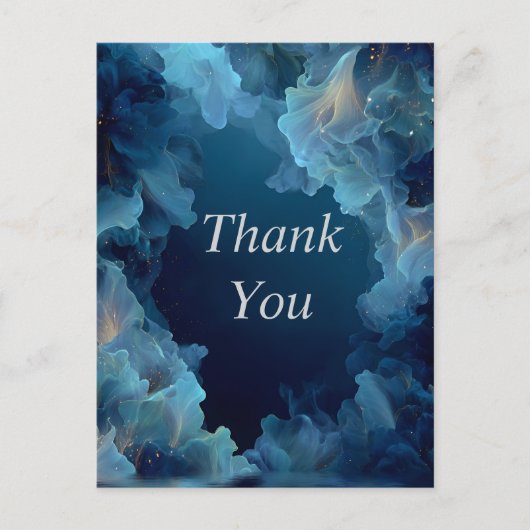 Blue Ffließen Abstrakt Dankeschön Card Postkarte (Vorderseite)
