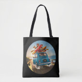 Blue Fiat Car Tasche (Vorderseite)