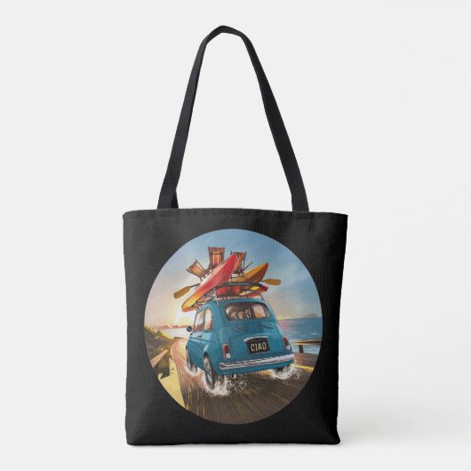 Blue Fiat Car Tasche (Rückseite)