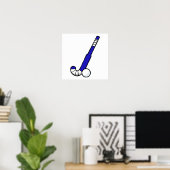 Blue Field Hockey Stick Poster (Heimbüro)