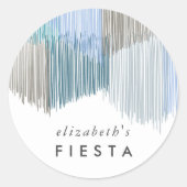 Blue Fiesta Fringe Runder Aufkleber (Vorderseite)