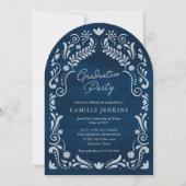 Blue Fiesta Graduation Photo Arch Invitation Einladung (Vorderseite)