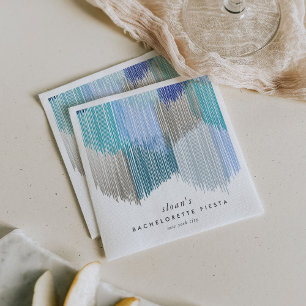 Blue Fiesta Modern Fringe Junggeselinnen-Abschied Serviette