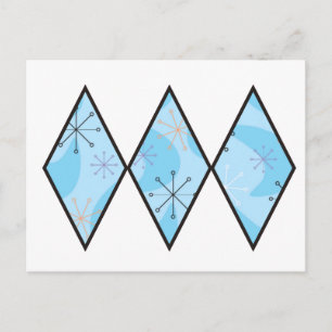 Blue Fifties Diamonds Postkarte