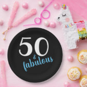 Blue Fifty und fabelhafte Black Birthday Party Pappteller (Party)