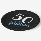 Blue Fifty und fabelhafte Black Birthday Party Pappteller (Schrägansicht)