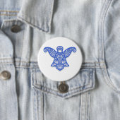 Blue Filigree Angel Silhouette Ornate Lace Button (Beispiel)