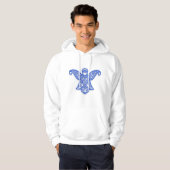 Blue Filigree Angel Silhouette Ornate Lace Hoodie (Vorne ganz)
