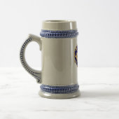 Blue Filigree Heart Stein Bierglas (Links)
