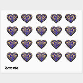 Blue Filigree Heart Stickers (Blatt)