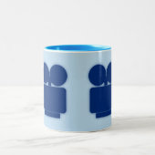 BLUE FILMKAMERA-ILLUSTRATION FÜR FILMBUFFS ZWEIFARBIGE TASSE (Mittel)