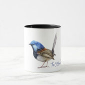 Blue Finch Bird customisable  Tasse (Zentrum)