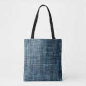 Blue Fine Woven Fabric Tote Bag Tasche (Vorderseite)