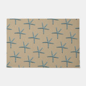 Blue Finger Starfish auf sand farbigen Hintergrund Fußmatte (Vorderseite)