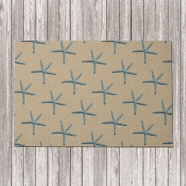 Blue Finger Starfish auf sand farbigen Hintergrund Fußmatte