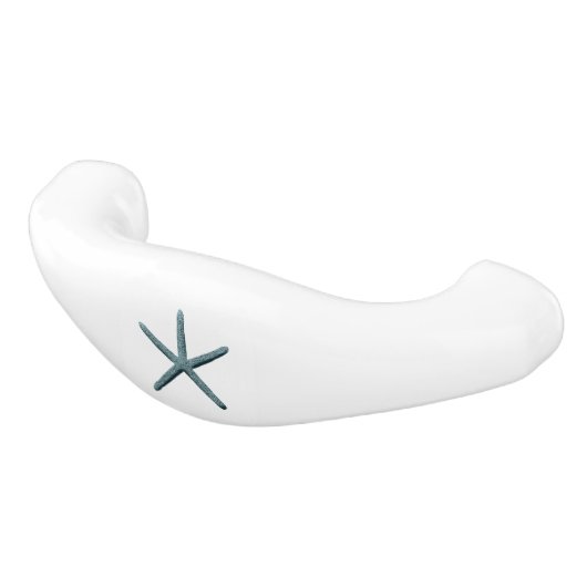 Blue Finger Starfish Keramik Schubladengriff (Schrägansicht)