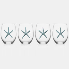 Blue Finger Starfish Weinglas Ohne Stiel