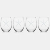 Blue Finger Starfish Weinglas Ohne Stiel (Hinten)