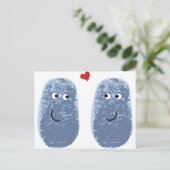 Blue Fingerprint Pair Postkarte (Stehend Vorderseite)