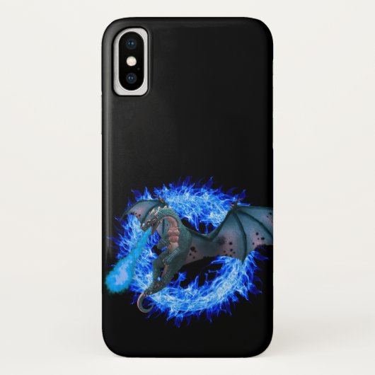 Blue Fire Dragon Flamames Fantasy Case-Mate iPhone Hülle (Rückseite)