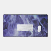 Blue Fire Flames Art Desk Pad Schreibtischunterlage (Tastatur & Maus)