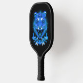 Blue Fire Flaming Tiger Cat Pickleball Schläger (Links)