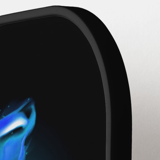 Blue Fire Flaming Tiger Cat Pickleball Schläger (Linke Seite)