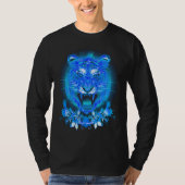 Blue Fire Flaming Tiger Cat T-Shirt (Vorderseite)
