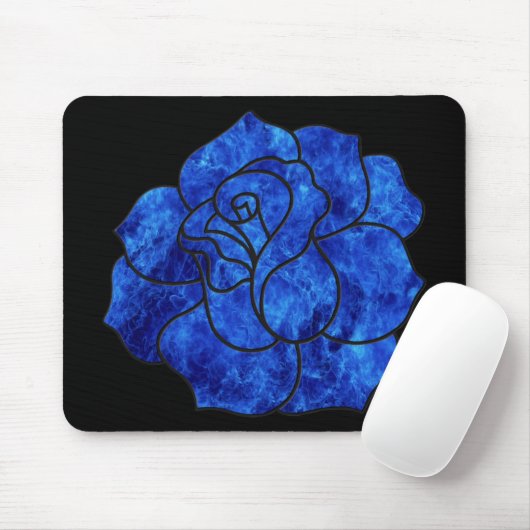Blue Fire Rose Mouse Pad Mousepad (Mit Mouse)