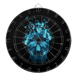Blue Fire Skull Dart Board Dartscheibe