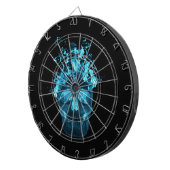 Blue Fire Skull Dart Board Dartscheibe (Vorderseite rechts)