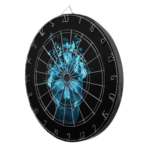 Blue Fire Skull Dart Board Dartscheibe (Vorderseite rechts)