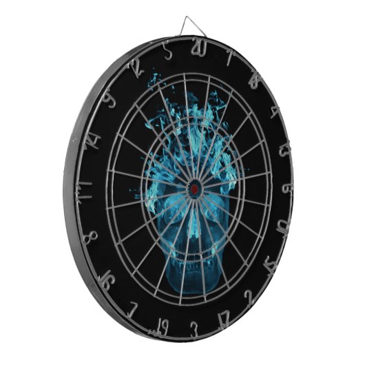 Blue Fire Skull Dart Board Dartscheibe (Vorderseite Links)
