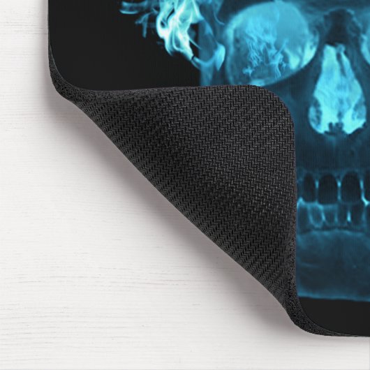 Blue Fire Skull Mouse Pad Mousepad (Ecke)