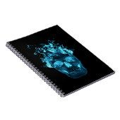 Blue Fire Skull Spiral Notebook Notizblock (Rechte Seite)