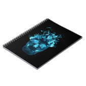 Blue Fire Skull Spiral Notebook Notizblock (Linke Seite)