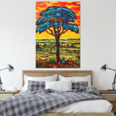 Blue Fire Tree Leinwanddruck (Insitu (Schlafzimmer))