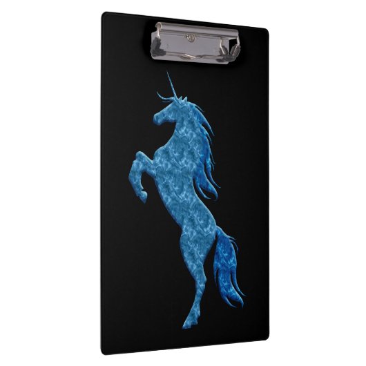 Blue Fire Unicorn Clipboard Klemmbrett (Rechts)