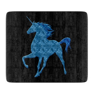 Blue Fire Unicorn Cutting Board Schneidebrett
