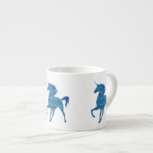 Blue Fire Unicorn Espresso Tasse (Vorderseite Rechts)
