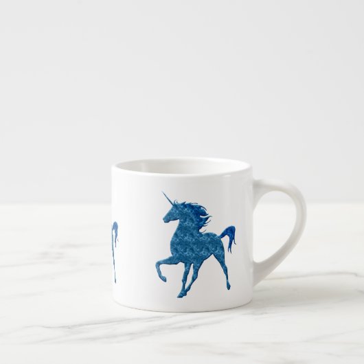 Blue Fire Unicorn Espresso Tasse (Rechts)