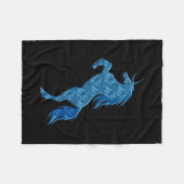 Blue Fire Unicorn Fleece Blanket (Vorderseite (Horizontal))