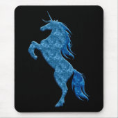 Blue Fire Unicorn Maus Pad Mousepad (Vorne)
