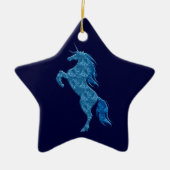 Blue Fire Unicorn Star Ornament (Vorne)