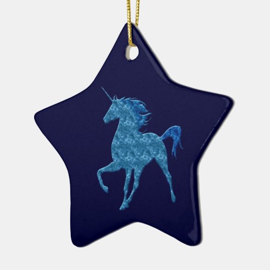Blue Fire Unicorn Star Ornament (Links)