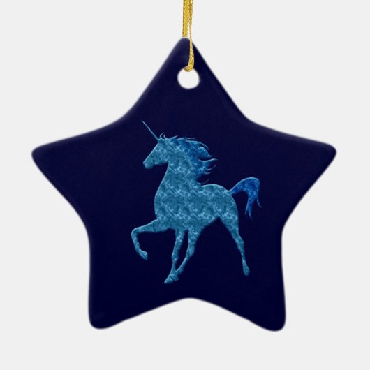 Blue Fire Unicorn Star Ornament (Hinten)