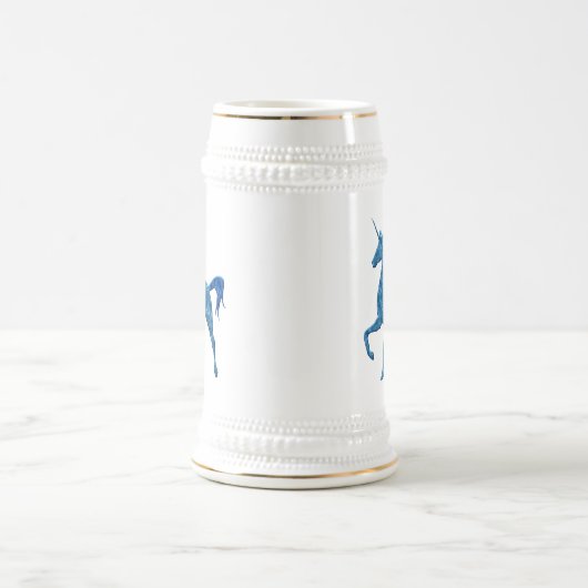 Blue Fire Unicorn Stein Bierglas (Mittel)
