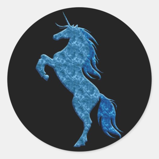 Blue Fire Unicorn Stickers (Vorderseite)